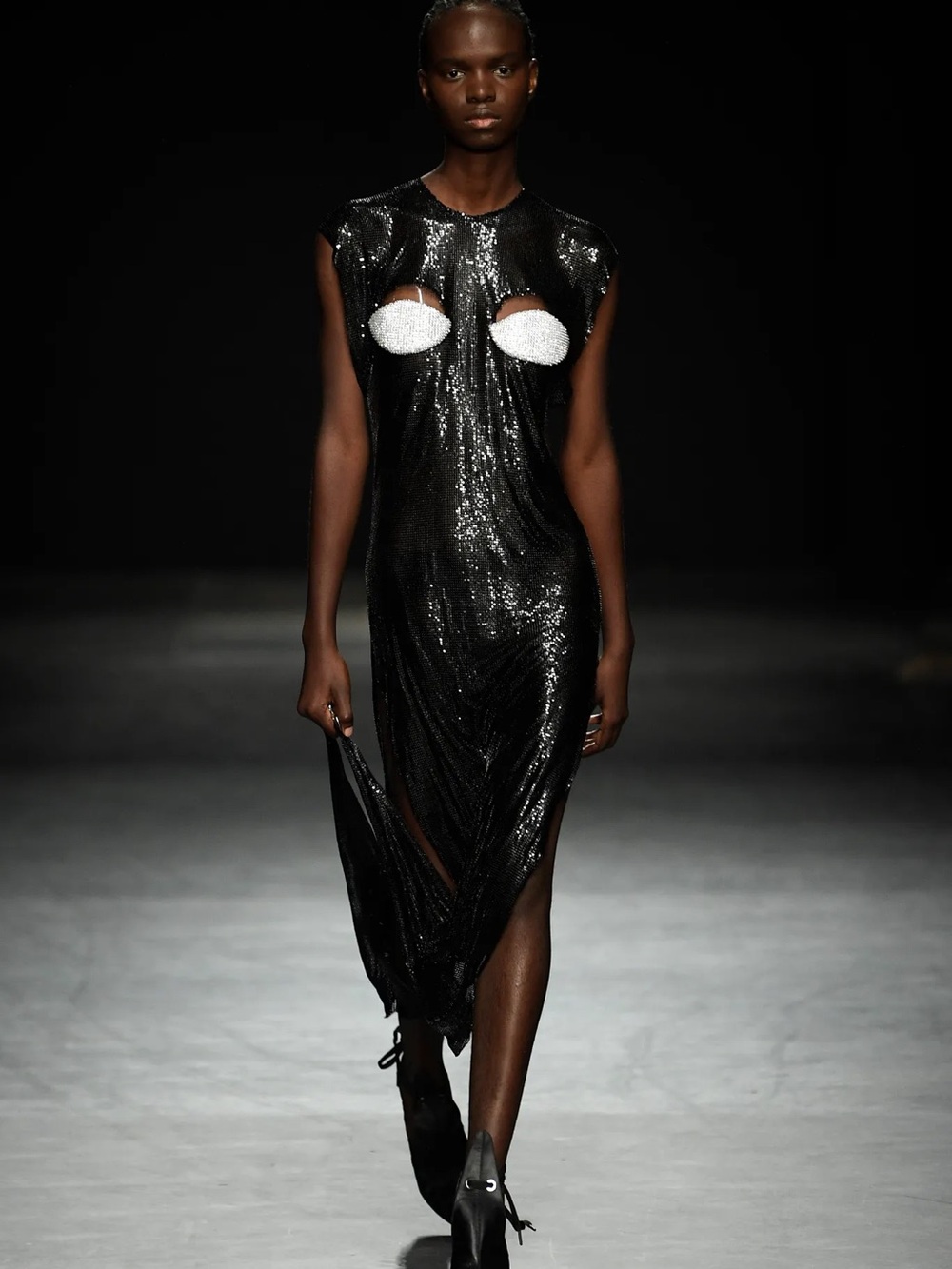 Christopher Kane SS23 Chainmail Dress with Crystals Bra Cups and Tags